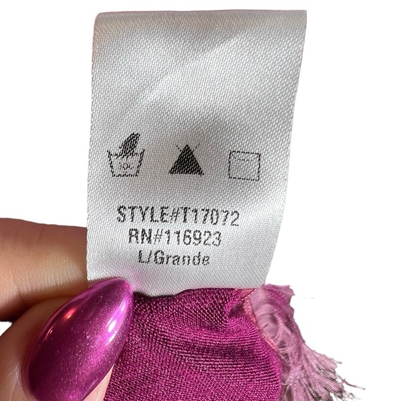 Easel Pink/Purple Tiered Knit Sweater Tunic, Large - Picture 7 of 7